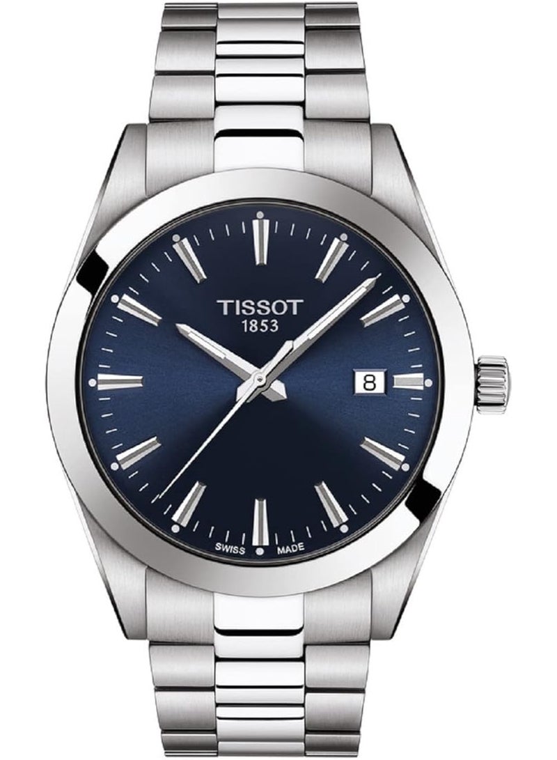 TISSOT ساعة رجال جنتلمان سويسرية كوارتز سيليكون T127.410.11.041.00 - Image 1